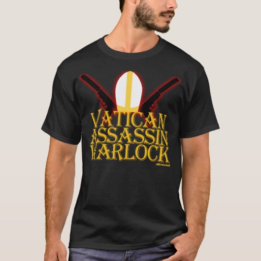 T-shirt Assassin Warlock de Vatican ! (Devant)