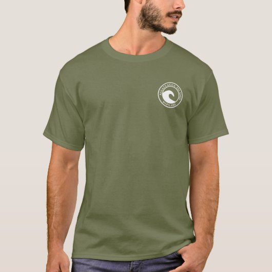 T-shirt Assateague Island White Ocean Wave Circle Design (Devant)