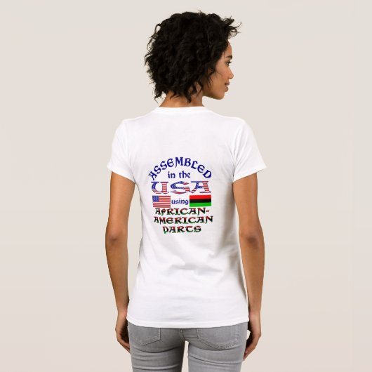 T-shirt Assemblé aux États-Unis avec des pièces afro-améri (Dos entier)