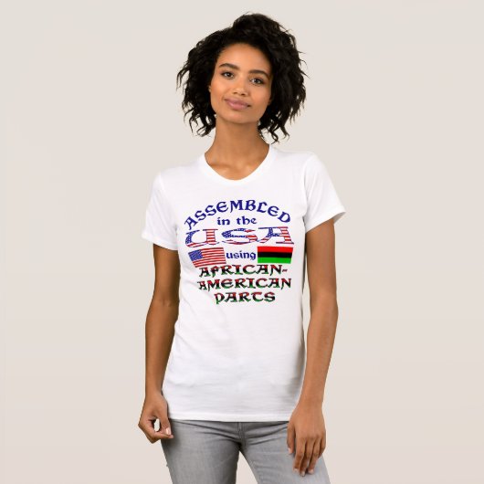 T-shirt Assemblé aux États-Unis avec des pièces afro-améri (Devant entier)