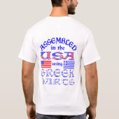 T-shirt Assemblé aux États-Unis avec des pièces grecques p (Dos)