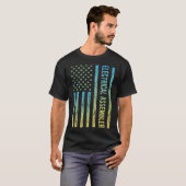 T-shirt Assembleur Électrique Bleu Jaune (Devant entier)