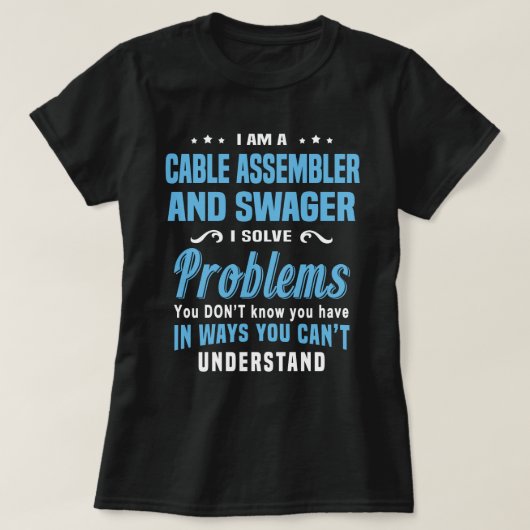 T-shirt Assembleur Et Échangeur De Câble (Design devant)