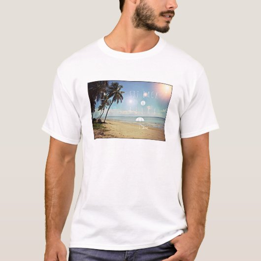 T-shirt Asseyez-vous et détendez-vous sur une plage tropic (Devant)