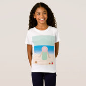 T-Shirt Assis sur le sable de la plage (Devant entier)