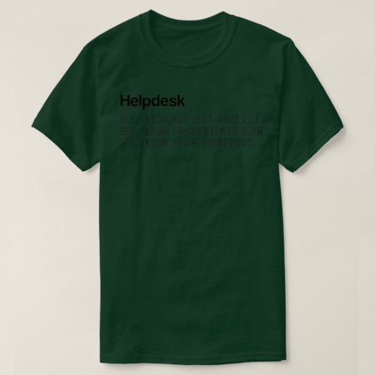 T-shirt Assistance technique support technique humoristiqu (Design devant)