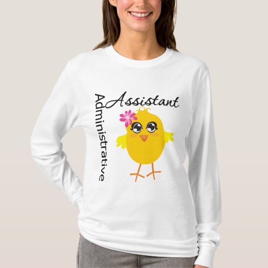 T-shirt Assistant administratif mignon de poussin de (Devant)