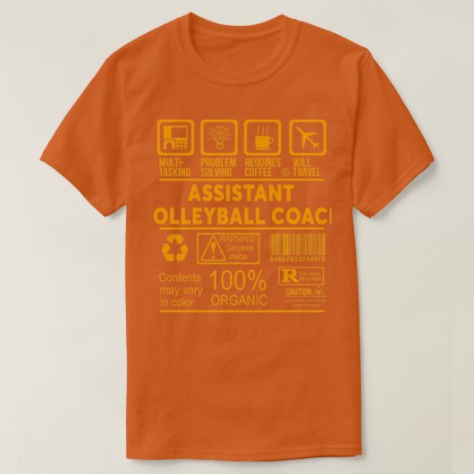 T-SHIRT ASSISTANT COACH DE VOLLEYBALL NICE DESIGN 2017 2 (Design devant)