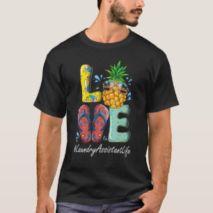 T-shirt Assistant de blanchisserie Hello Summer Happy Dern