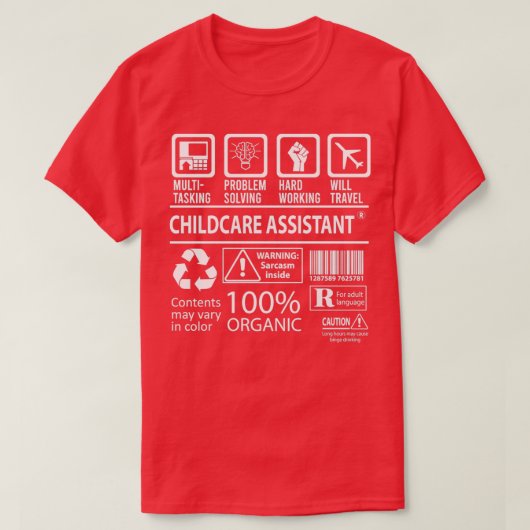 T-shirt Assistant de garde d'enfants Multi-Tasking Certifi (Design devant)