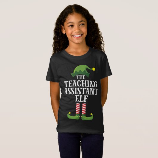 T-Shirt Assistant d'enseignement Elf Matching Family Group (Devant entier)