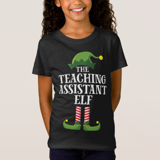 T-Shirt Assistant d'enseignement Elf Matching Family Group (Devant)