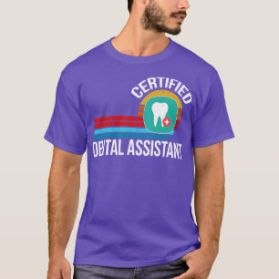 T-shirt assistant dentaire certifié vintage rétro titre