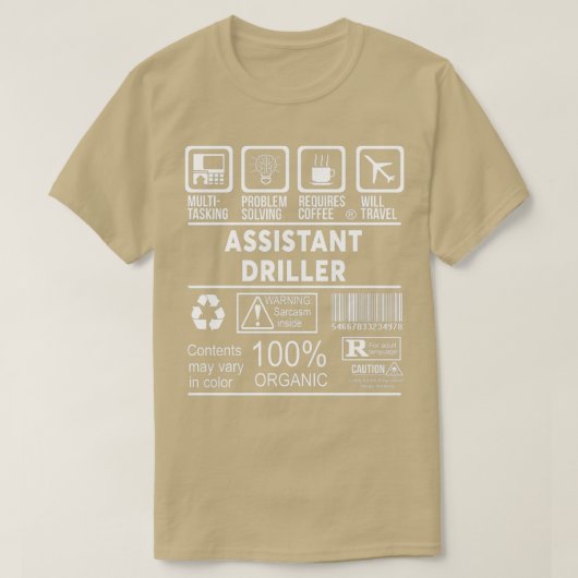 T-SHIRT ASSISTANT DRILLER NICE DESIGN 2017 (Design devant)