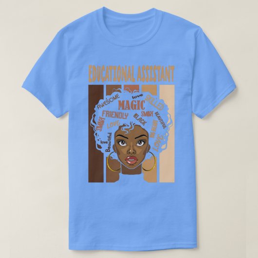T-shirt Assistant éducatif afro-américain ce cool e (Design devant)