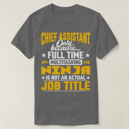 T-shirt Assistant en chef Titre de l'emploi Fundy Secrétai (Design devant)
