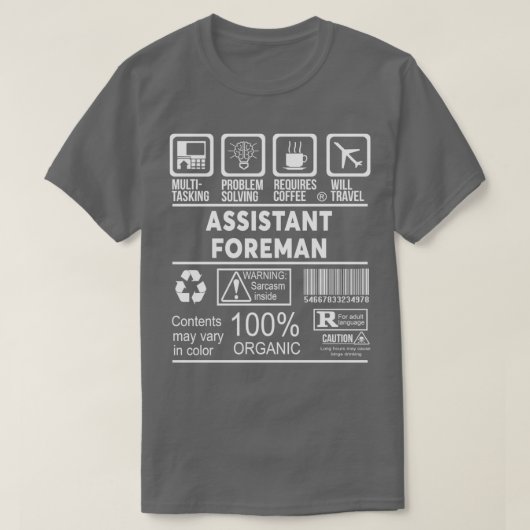 T-SHIRT ASSISTANT ÉTRANGER NICE DESIGN 2017 1 (Design devant)