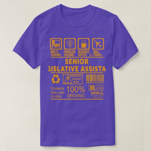 T-shirt ASSISTANT LÉGISLATIF PRINCIPAL NICE DESIGN 2017 Cl (Design devant)