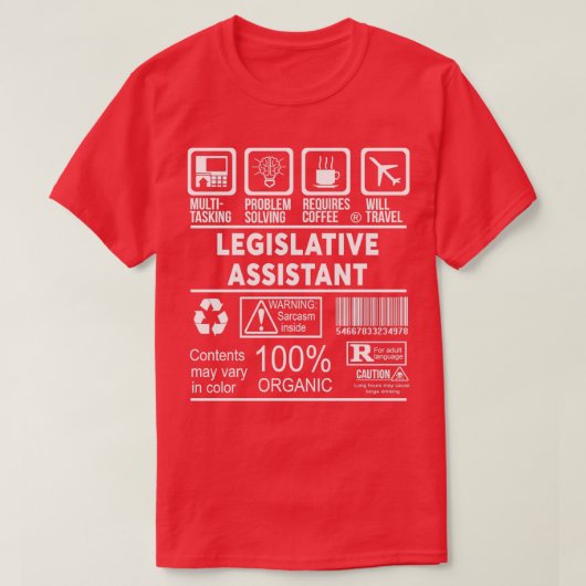 T-SHIRT ASSISTANT LÉGISLATIVE NICE DESIGN (Design devant)