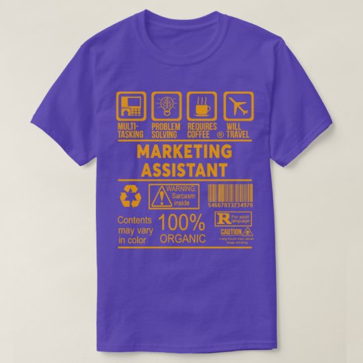 T-SHIRT ASSISTANT MARKETING NICE DESIGN 2017 (Design devant)