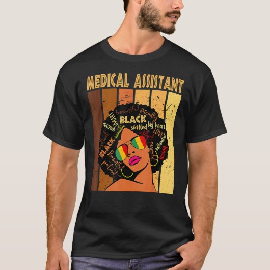 T-shirt Assistant médical afro African American Black Hist (Devant)