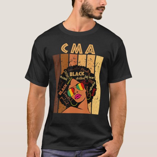 T-shirt Assistant Médicale Cma Afro Black History (Devant)