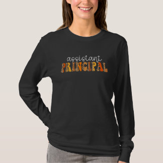 T-shirt Assistant Principal Leopard Groovy Cute Thanksgivi