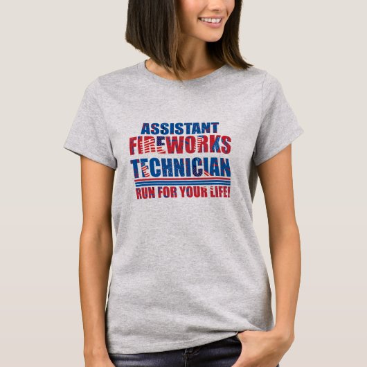 T-shirt Assistant technicien de feux d'artifice drôle 4 ju (Devant)