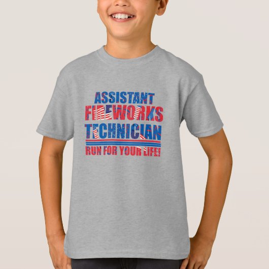 T-shirt Assistant technicien de feux d'artifice drôle 4 ju (Devant)