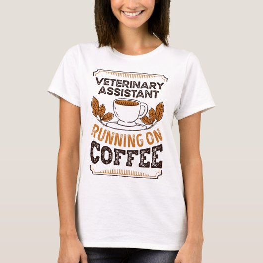 T-shirt Assistant vétérinaire en cours d'exécution Coffee  (Devant)