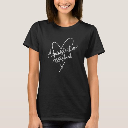 T-shirt Assistante administrative Heart Assistante admin O (Devant)