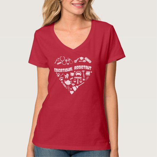 T-shirt Assistante pédagogique mignonne  (Devant)