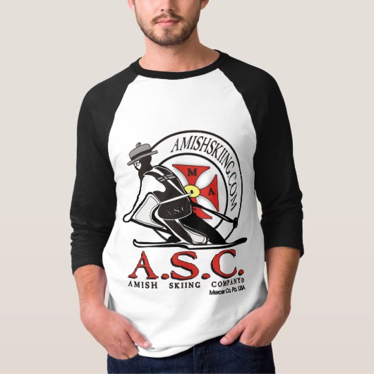 T-shirt Association amish de ski (Devant)