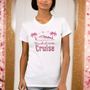 T-shirt assorti à paillettes roses pour croisière