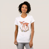 T-shirt assorti de petits cerfs communs (Devant entier)