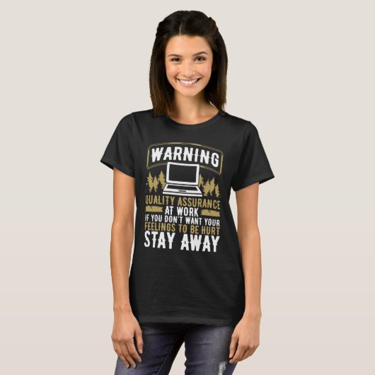 T-shirt Assurance de la qualité au travail Test du code d' (Devant entier)