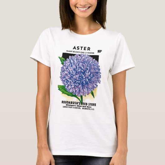 T-shirt Aster Vintage Seed Packet (Devant)