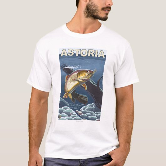 T-shirt Astoria, section transversale de truite (Devant)