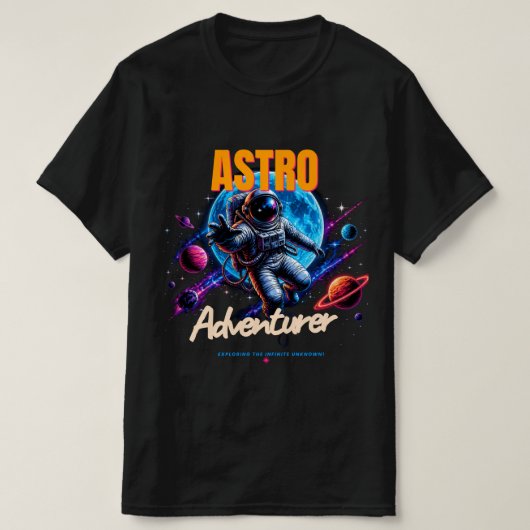 T-shirt Astro Aventurier - Conception d'Espace Sci-Fi Vint (Design devant)