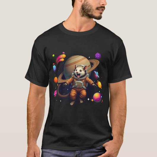 T-shirt Astro-Possum : L'adorable astronaute Opossum Explo (Devant)