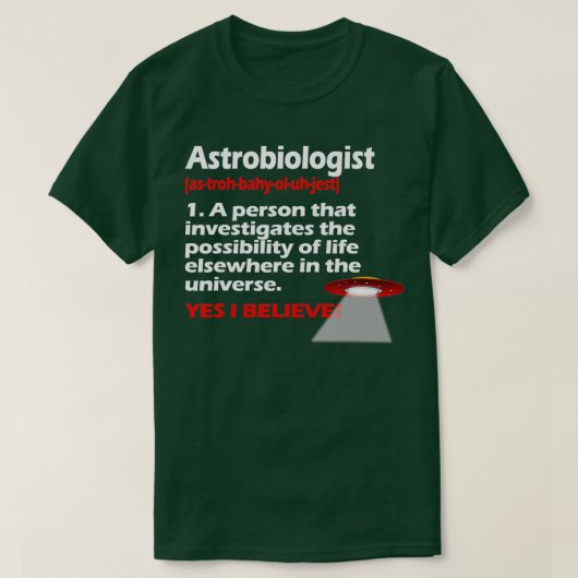 T-shirt Astrobiologiste Définition Astrobiologiste Étudian (Design devant)