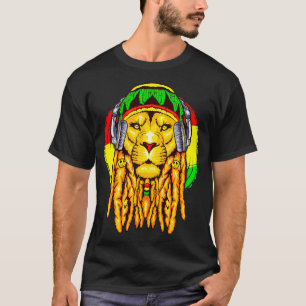 T-shirt Astrologie de l'horoscope rastafarienne Lion Leo Z