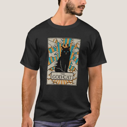 T-shirt Astrologie Le Dieu Chat Goth Tarot Card Reader Sor (Devant)