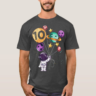 T-shirt Astronaut 10th Birthday Boys Girls Space lover 10