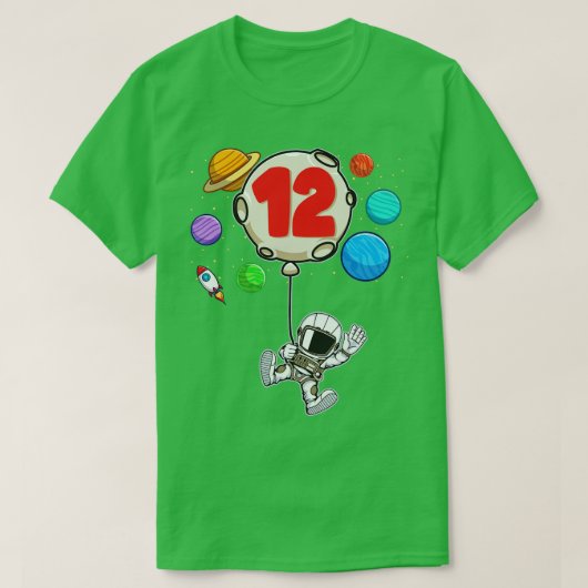 T-shirt Astronaut 12 ans Anniversaire Boy Space Party 12t (Design devant)