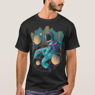 T-shirt Astronaut À Style Techno Géométrique