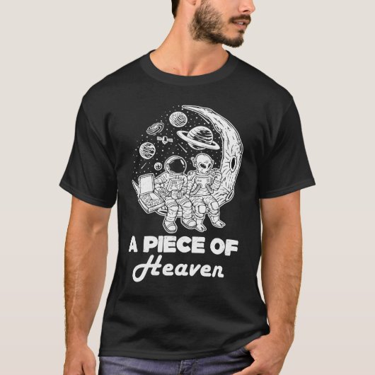 T-shirt Astronaut Alien Eating Pizza On Moon Pizza Lover G (Devant)
