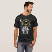 T-shirt Astronaut Argent Binance BNB Coin Crypto Token Mur (Devant entier)