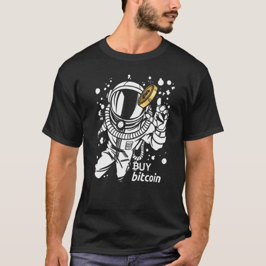 T-shirt Astronaut attrape Bitcoin Acheter Bitcoin Cyber Si (Devant)