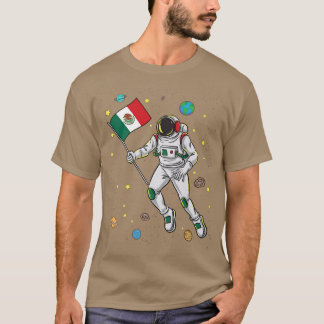 T-shirt Astronaut Avec Drapeau Américain Dans L'Espace